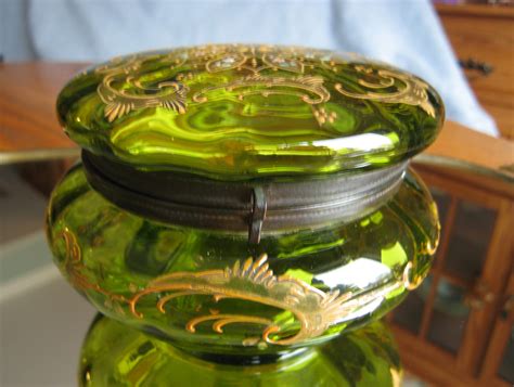 Large Antique Moser Enameled Jar