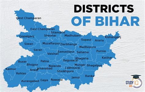 Districts Of Bihar List And Their Specialties Map Names Area And Population
