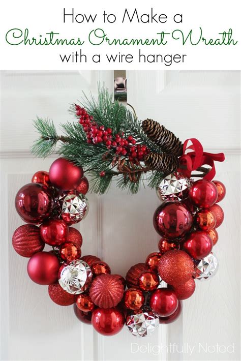 How To Make A Christmas Ornament Wreath With A Wire Hanger