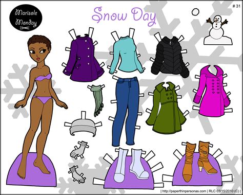 Snow Day Printable Paper Doll Paper Dolls Barbie Paper Dolls