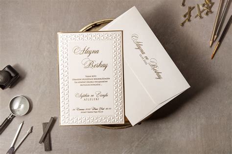 Simple Modern Wedding Invitation Names Gold Foil Printed Custom
