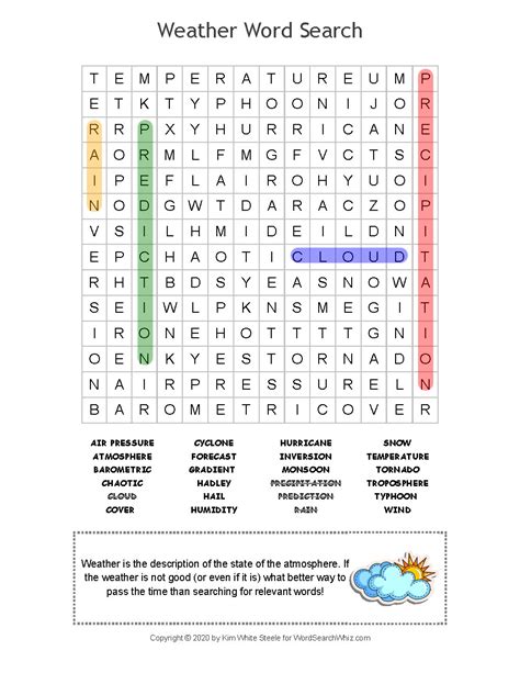 Weather Word Search Printable Printable Word Searches