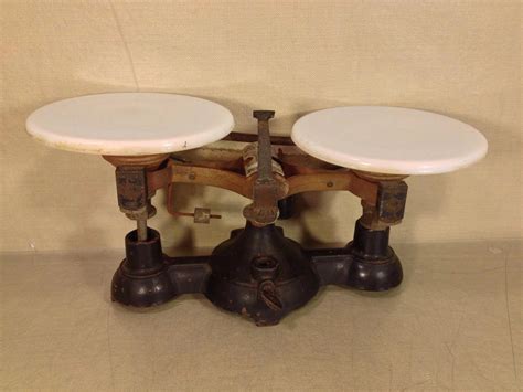 Antique Double Pan Balance Scale Ohaus Fisher Usa Milk