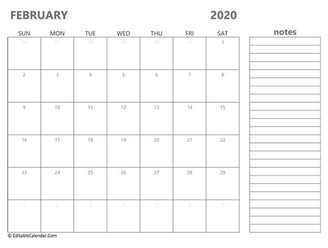 Print the calendar template or use it digitally. February 2020 Printable Calendar with Holidays