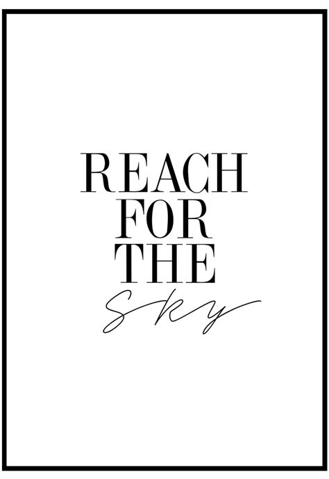 Reach For The Sky Poster Inspirational Typography Art Slay My Print