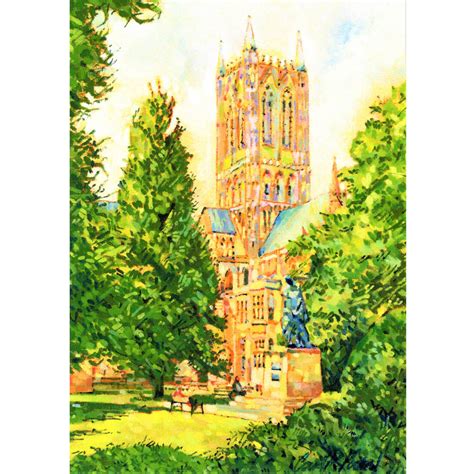 Summers Day Greetings Card Lincoln Cathedral