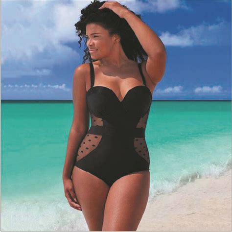 Womens Sexy One Piece African Style Swimsuit Large Size Black Swimwear
