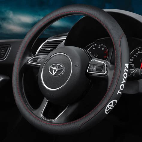 For Toyota No Smell Leather Car Steering Wheel Cover Round Shape Fit