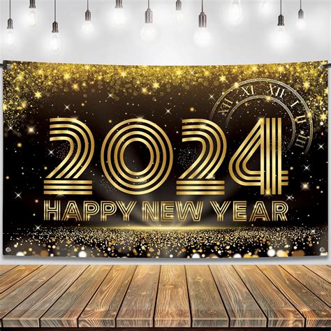 Katchon Xtralarge Happy New Year Banner 2024 72x44 Inch