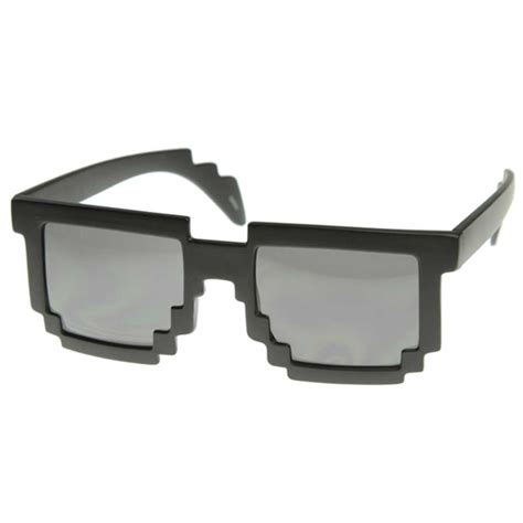 Unisex Retro Style Trendy Pixel 8 Bit Glasses Pixelated Style Square Sunglasses