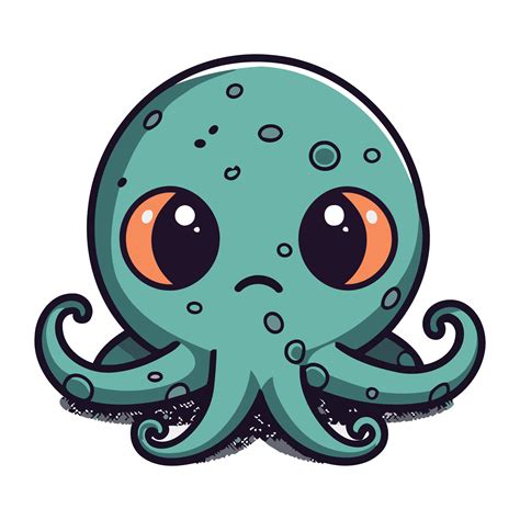Octopus Cartoon Character Vector Illustration Of A Cute Octopus