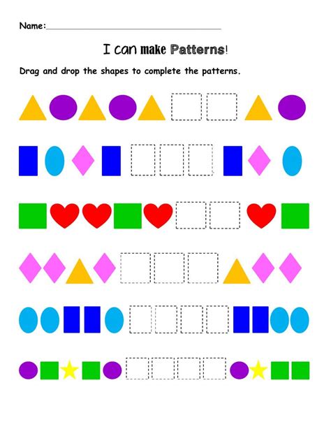 Pattern Worksheets For Kindergarten Patterning Kindergarten