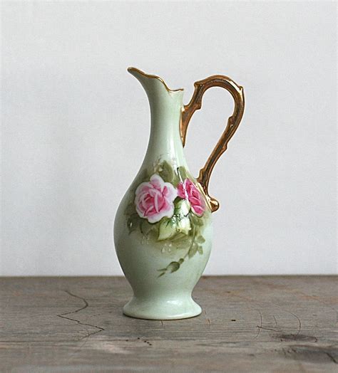 Vintage Lefton China Hand Painted Vase Pitcher 748 Japan | Etsy