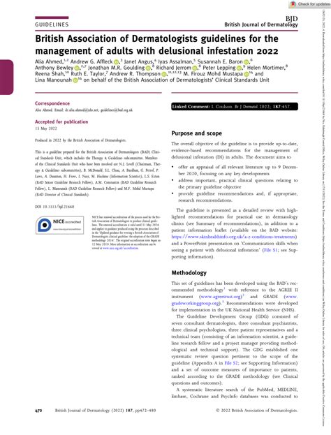 Pdf British Association Of Dermatologists Guidelines For The Management Of Adults With