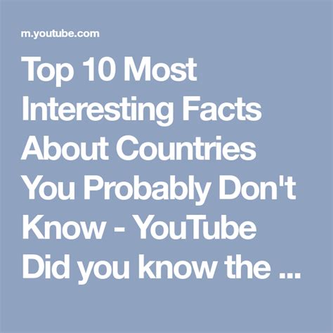 Top 10 Most Interesting Facts About Countries You Probably Dont Know