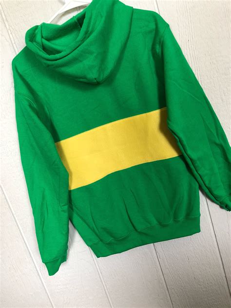 Zip Front Undertale Chara Shirt Chara Green Hooded Sweatshirt Etsy