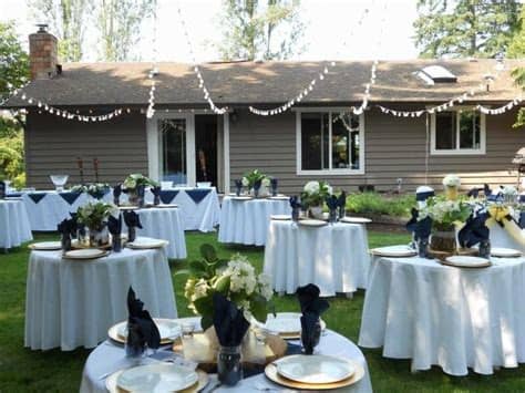 Find images of wedding decoration. Back yard wedding setup for a small ceremony (With images ...