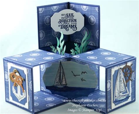 Sailing Home 3d Cube Card Fun Fold For Masculine Card