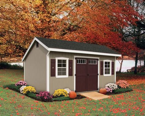 An outdoor shed is the perfect place to store lawn mowers, gear, bike racks and more. Carriage Storage Shed - Esh's Sheds