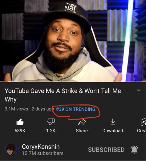 Cory Was Mad At Youtube And They Got Scared And Put Him On Trending