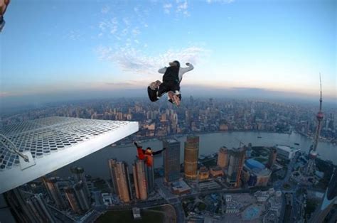 Base Jumping From The Top Of Shanghais Jin Mao Tower Via