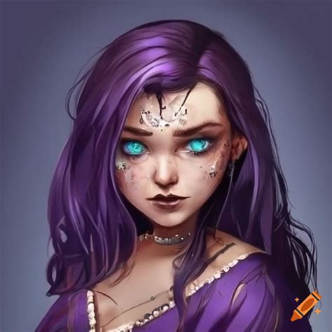 Image Of A Sorceress With Brown Hair And Blueish Gray Eyes