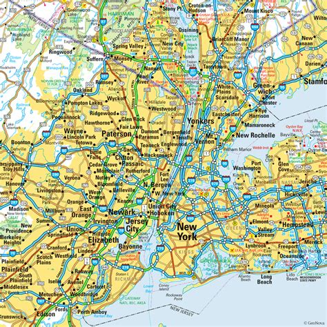 New York City Metropolitan Area Map Places To Visit