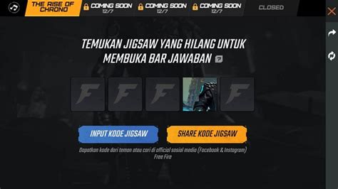 Free fire jigsaw event all codes/how to complete free fire jigsaw event/jigsaw event code 1,2,3,4,5. Kumpulkan Kode Jigsaw FF, Tebak Duta Besar Chrono Dapat ...