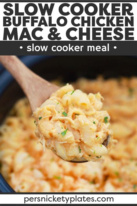 Slow Cooker Buffalo Chicken Mac And Cheese