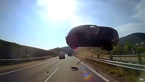 Horror Crash On Japanese Highway Sees Car Literally Fly Into Bus