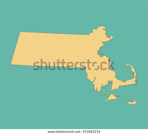 Map Massachusetts Stock Vector Royalty Free 413683216 Shutterstock
