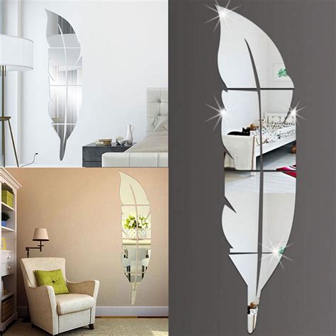 For example, adding a decorative bathroom mirrors to your home's bathrooms can do wonders to add visual interest to an oftentimes forgotten room. DIY Modern Feather Acrylic Mirror Wall Sticker Home Decor ...