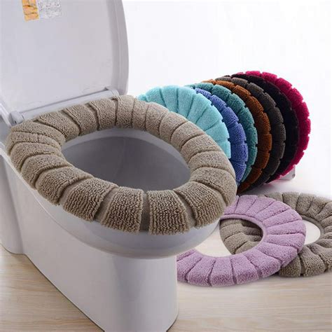 Bathroom Toilet Seat Cover Toilet Soft Warmer Mat Cover Pad Cushion