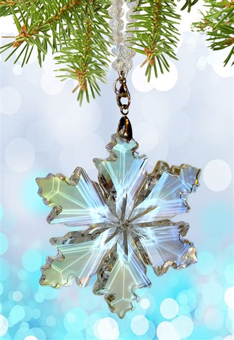 Snowflake Christmas Ornaments Set Of 6 Clear Acrylic Etsy