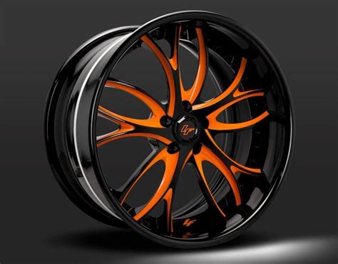 Custom Orange And Black Finish Rims For Cars Custom Wheels Cars