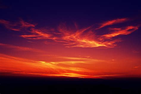 Wallpaper Sunset Dark Twilight Sky Clouds Hd Widescreen High