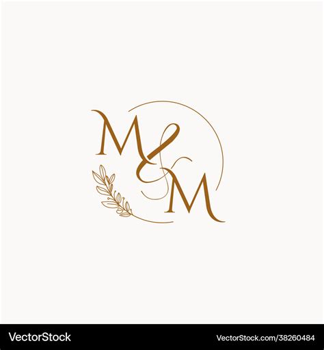 Mm Initial Wedding Monogram Logo Royalty Free Vector Image