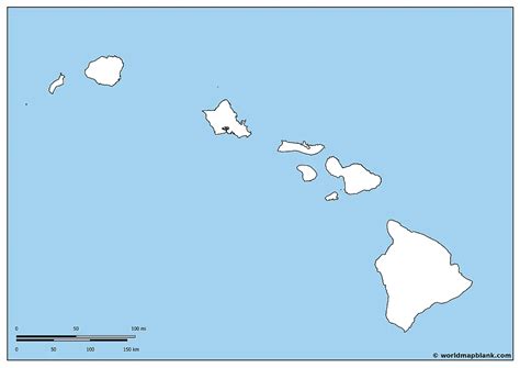 Hawaii Outline Map Blank Map Of Hawaii Pdf