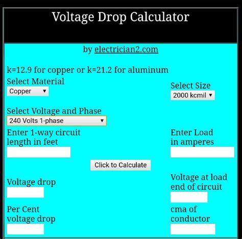 Voltage Drop Formula