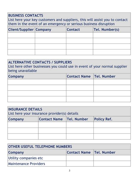 Business Continuity Plan Template In Word And Pdf Formats Page 3 Of 8