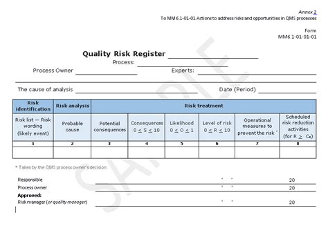 Actions To Address Risks And Opportunities In Qms Processes