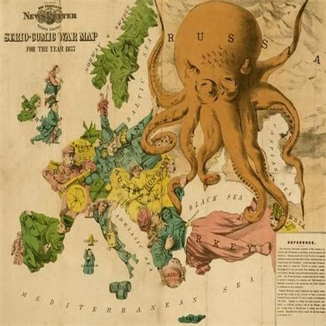 buy serio comic war map for the year 1877 with russia as an octopus fascinating political