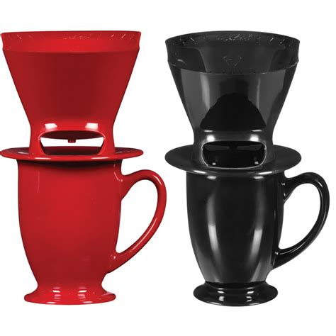 Melitta Pour Over One Cup Ceramic Coffeemaker Assorted Red Or Black