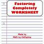 Factoring Activity Worksheet