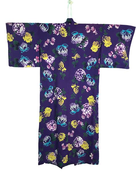 Authentic Vintage Yukata Kimono Purple Colour Etsy