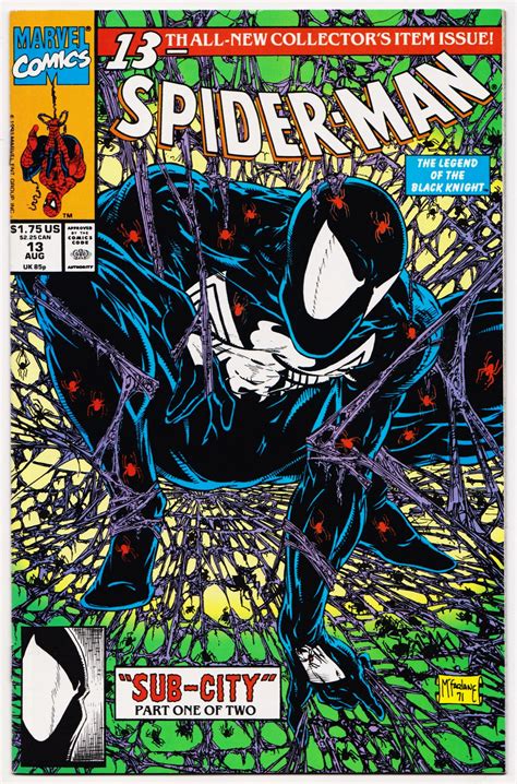 Spider Man 13 Black Suit Todd Mcfarlane Art Marvel 1991 Nm