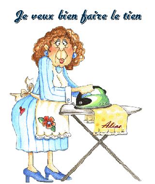 On suppose que l'ensemble de la tâche sera finie (repassage de tout ce qu'il y a à repasser) faire du repassage: gifs femmes lessive