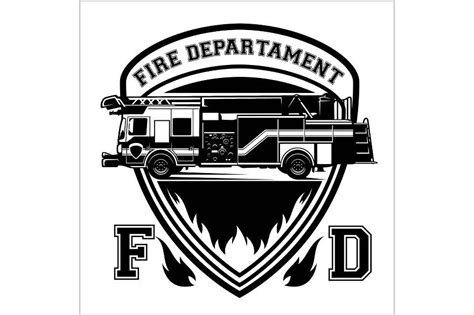 Fire Department Emblem Badge Logo Badge Vector Illustration Emblems