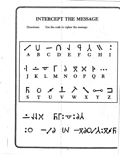 Language Arts Intercept The Message Using A Code
