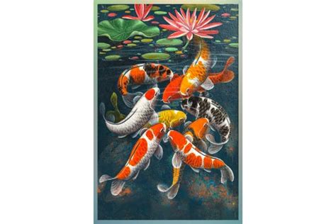 Koi Fish Artwork Feng Shui Painting For Wealth And Blessing